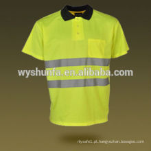 2015 estrada segurança equipamento segurança t-shirt alta visibilidade 100% poliéster segurança t-shirt